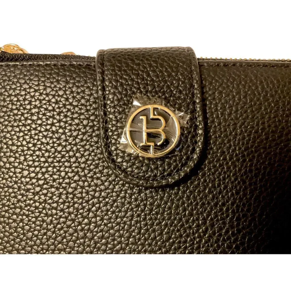 Bostanten Black Pebble Leather Wallet & Card Holder | NEW